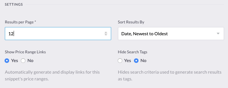 REW IDX snippet options